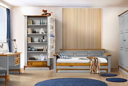 Кровать-диван под два матраса «Бриансон»; с настилом, без матраса; *А-020.5332; (900х2000); муссон+дуб