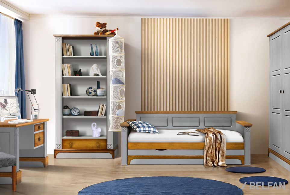 Кровать-диван под два матраса "Бриансон" массив и шпон дуба, МДФ 14