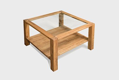 Стол журнальный "Норд" 70 (стекло); бейц-масло