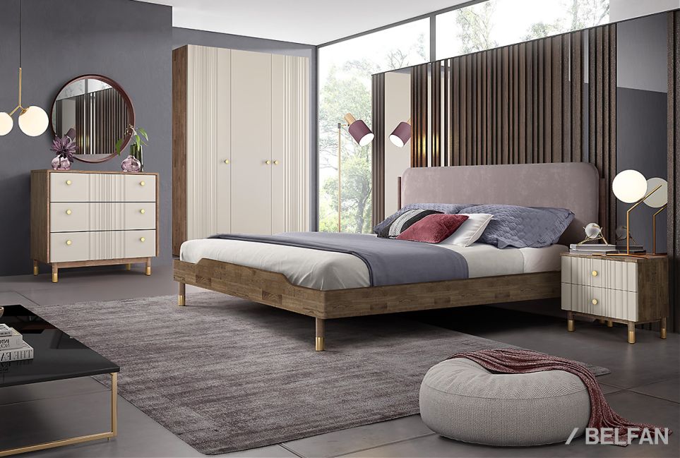 Кровать "Меридиан" (мягкое изголовье) массив дуба 4