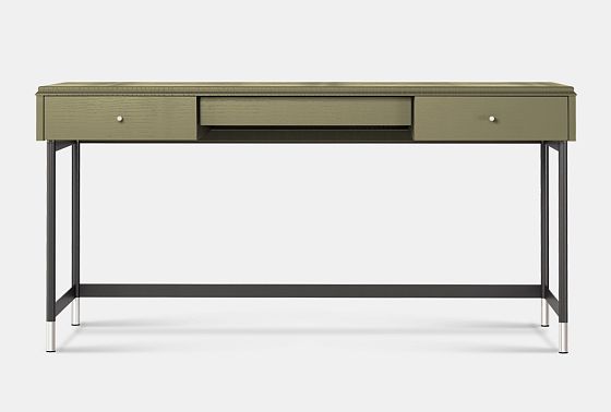 Стол письменный "Сакраменто" (2 ящика) МДФ, шпон дуба, металл 2