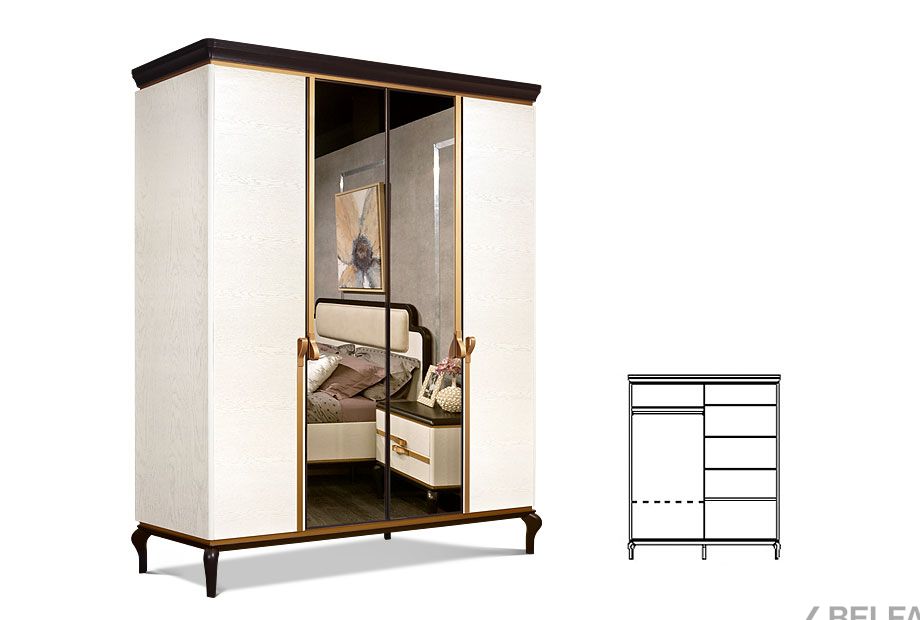 Шкаф для одежды "Мадлен" (без ящиков) массив и шпон дуба 1