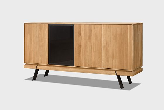 Тумба "Этна" массив дуба, металл 4