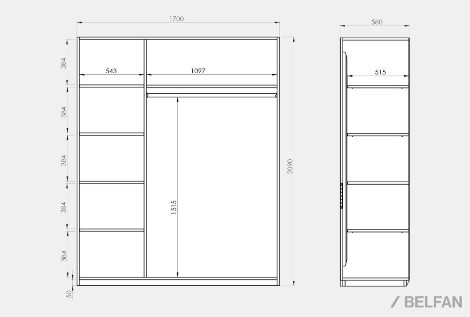 Шкаф для одежды 3-х дверный "Уоллстрит" массив дуба, МДФ 11