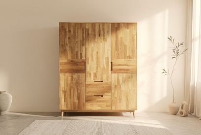 Шкаф для одежды 3-х дверный "Ирвинг"; 2 ящика; бейц-масло