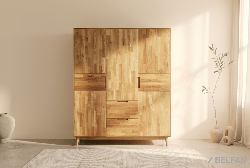 Шкаф для одежды 3-х дверный "Ирвинг" массив дуба 1