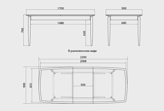 Стол обеденный "Elva" (раскладной) массив и шпон дуба 4