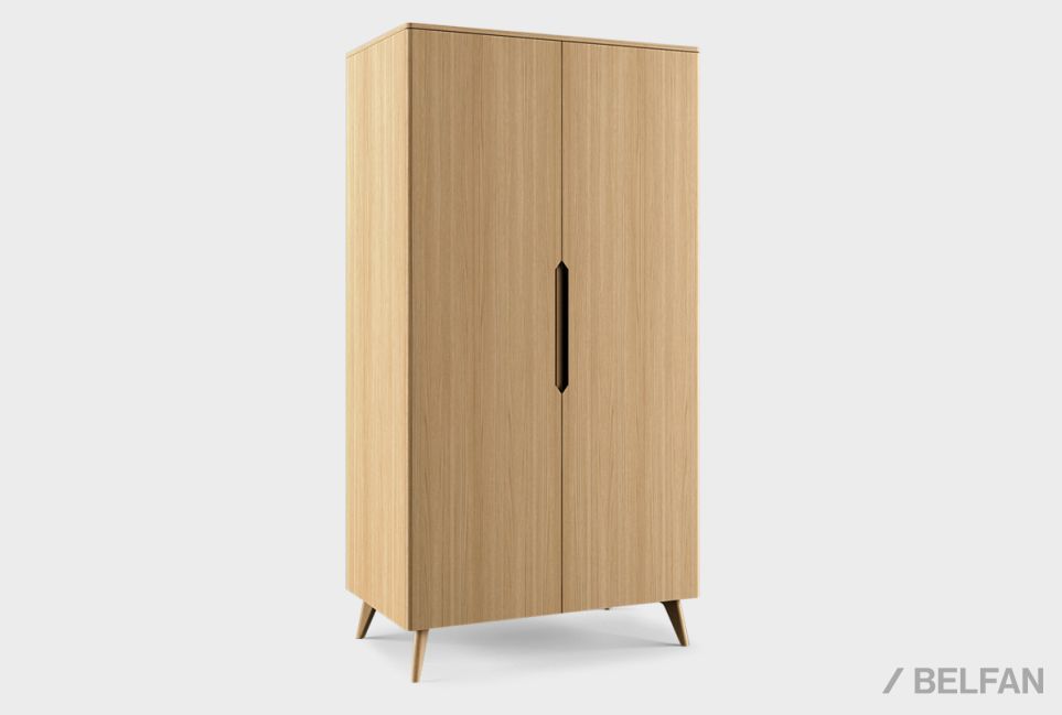 Шкаф для одежды 2-х дверный "Элва" массив и шпон дуба 1