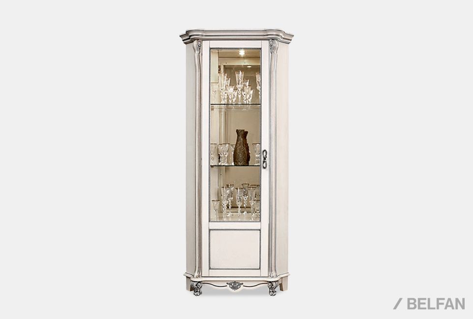 Шкаф с витриной угловой "Алези 10" (левый) массив дуба 2