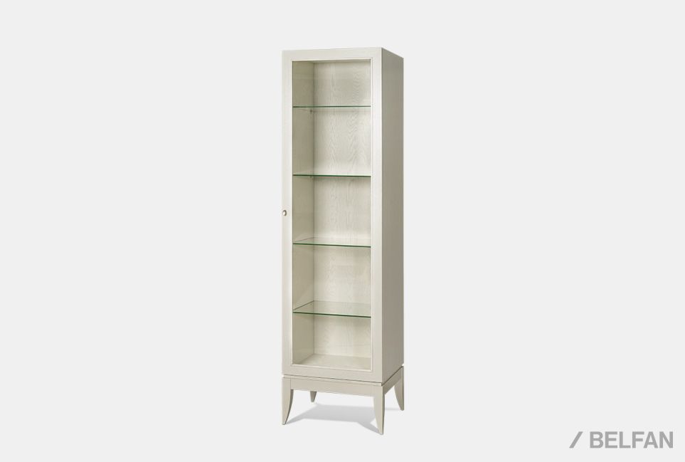 Шкаф с витриной 1-но дв. "Коста" правый (подсветка) массив и шпон дуба 2