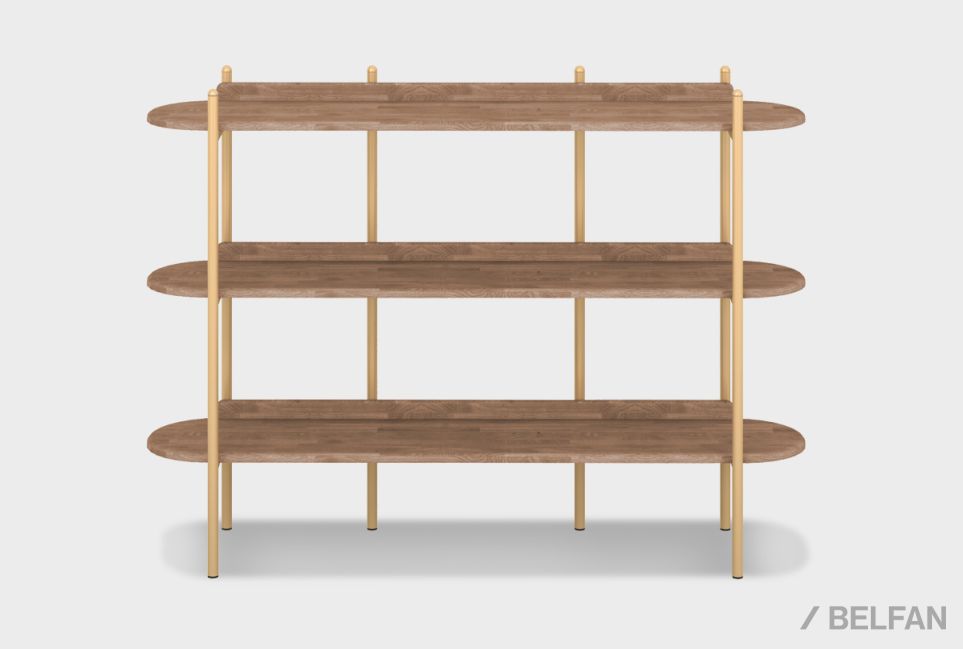 Стеллаж "Меридиан" 3 массив дуба, металл 1