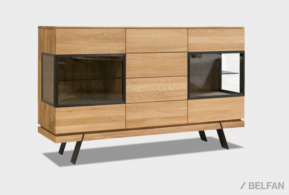 Тумба-бар "Этна" массив дуба, металл 2