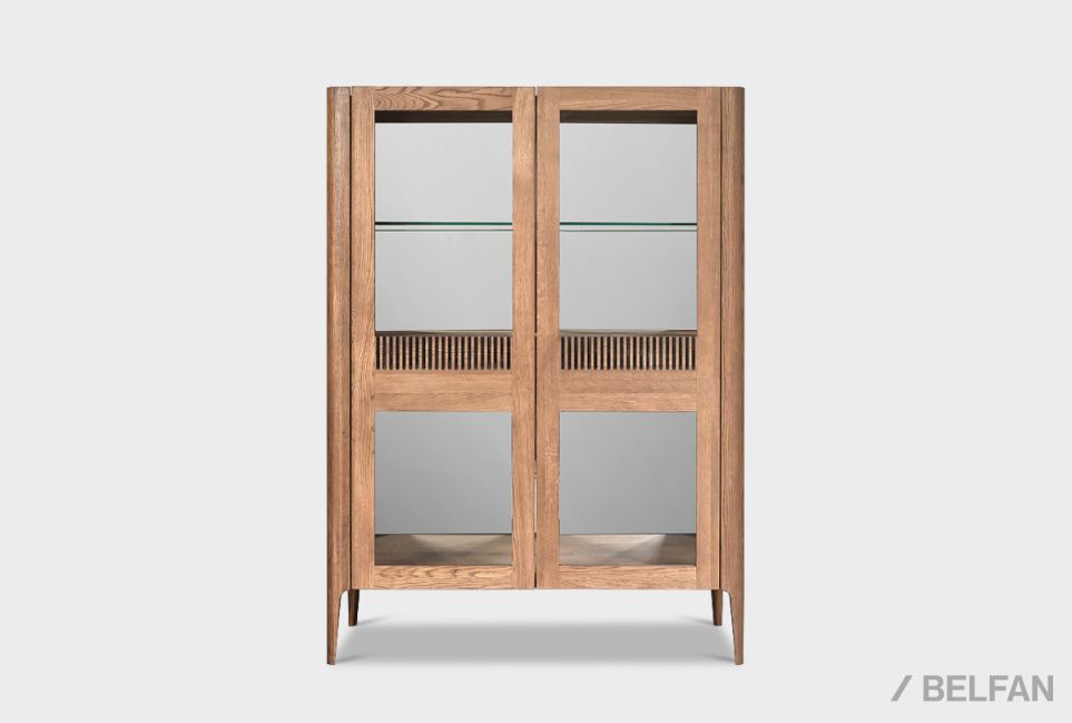 Тумба высокая "Бергамо" (стекло) массив дуба 3