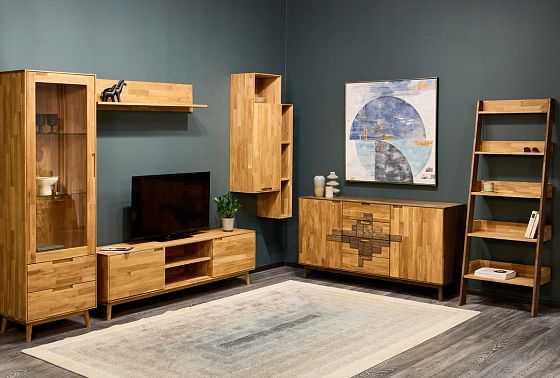 Шкаф с витриной 1-но дверный "Ирвинг" (левый) массив дуба 3