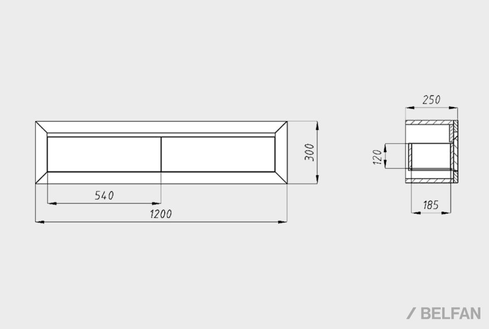 Тумба навесная "Арт" массив дуба 4