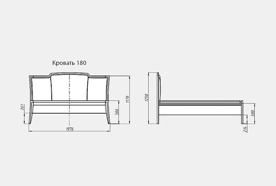 Кровать "Коста" (низкое изножье) массив и шпон дуба 7