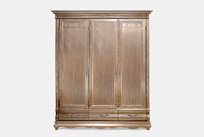 Шкаф для одежды "Тэфи" 3-х дв. без зеркала; *ММ-216-01/03Б; амбэр с белой патиной