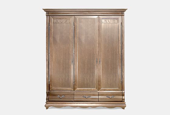 Шкаф для одежды "Тэфи" 3-х дв. без зеркала массив и шпон дуба 4