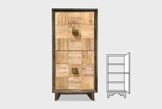 Тумба высокая "Cube Design" 2 массив и шпон дуба 2