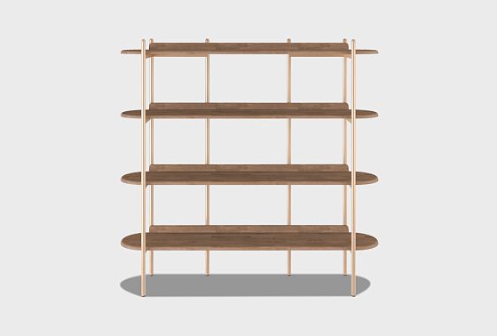 Стеллаж "Меридиан" 4 массив дуба, металл 4