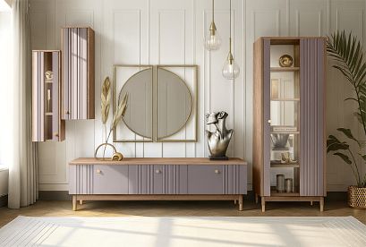 Тумба под ТВ "Меридиан" 180; *А-017.124; к-торфяной дуб, ф-нирвана