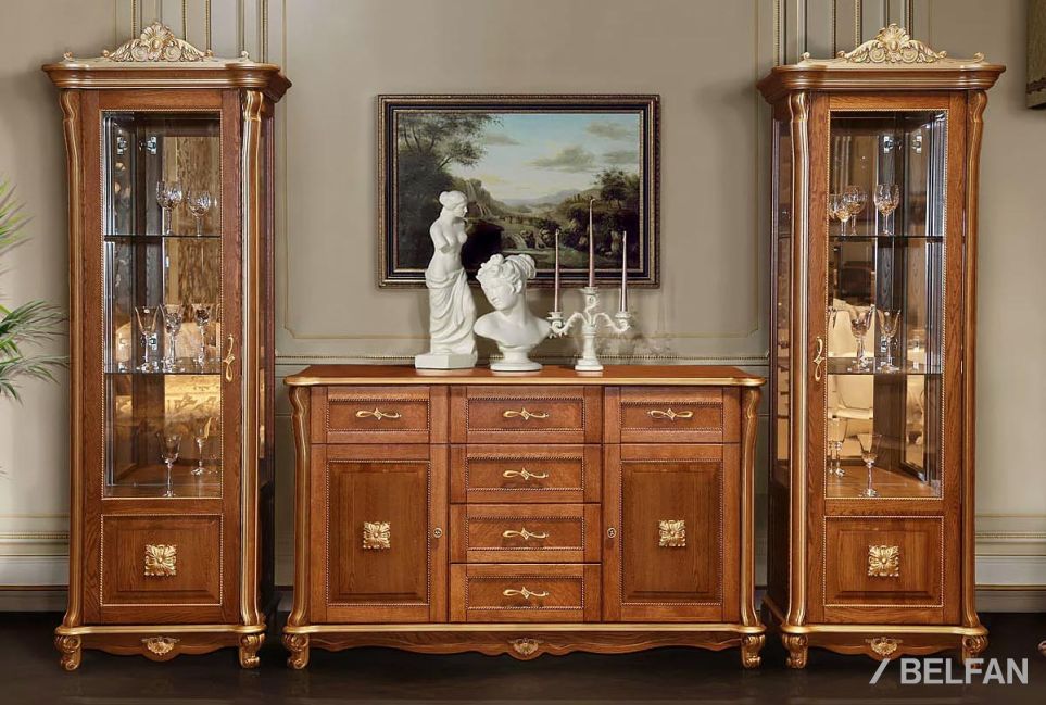 Шкаф с витриной "Алези 8 Люкс" (правый) массив дуба 3