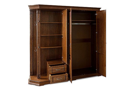 Шкаф комбинированный "Верди Люкс" 1 массив и шпон дуба 3