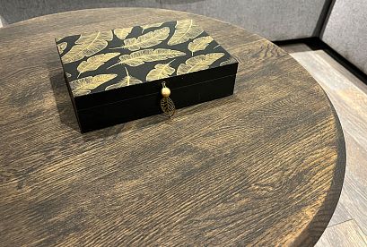 Стол журнальный "Арт" круглый 60; *КМ-009.256; графит, белый металл