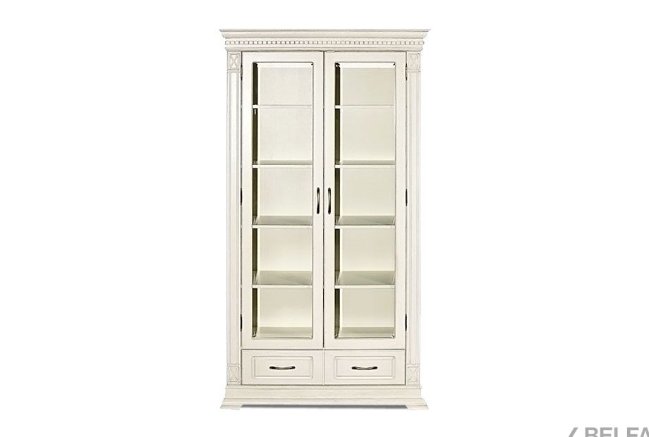 Шкаф для книг "Верди Люкс 2/1" массив и шпон дуба 1