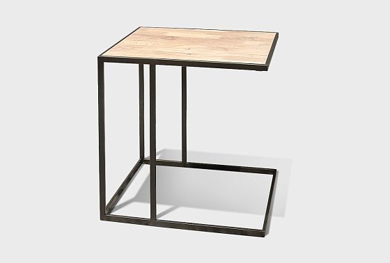 Стол кофейный "Арт" приставной массив дуба, металл 3