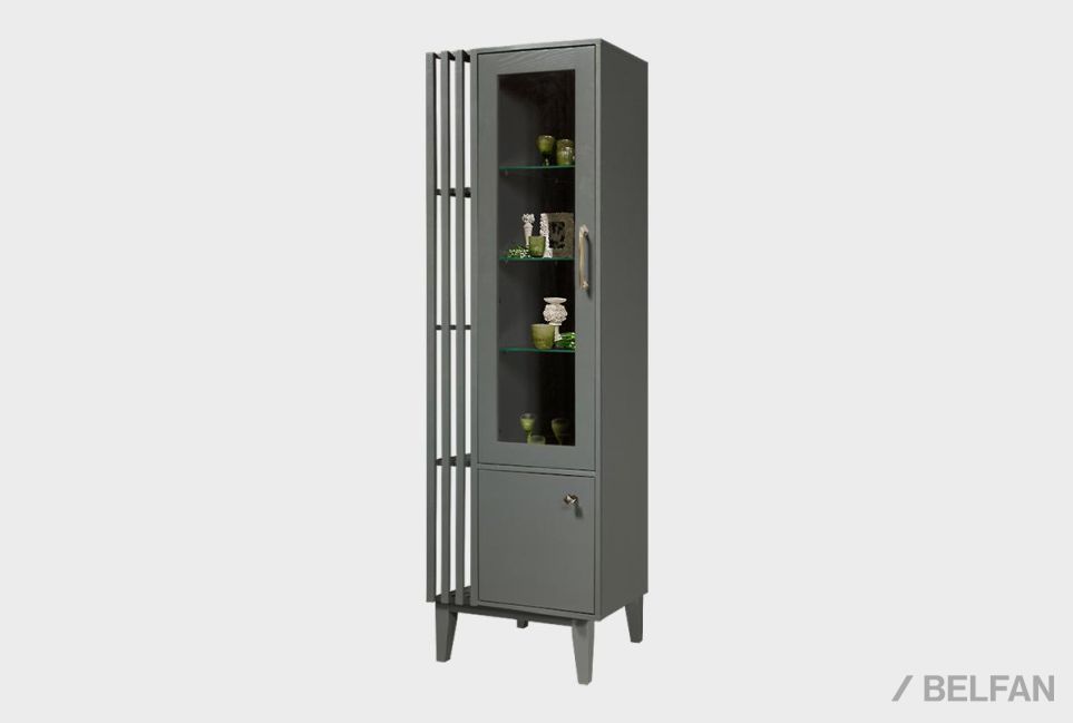 Витрина 2 -х дв. "Чикаго" (левая) массив и шпон дуба 1