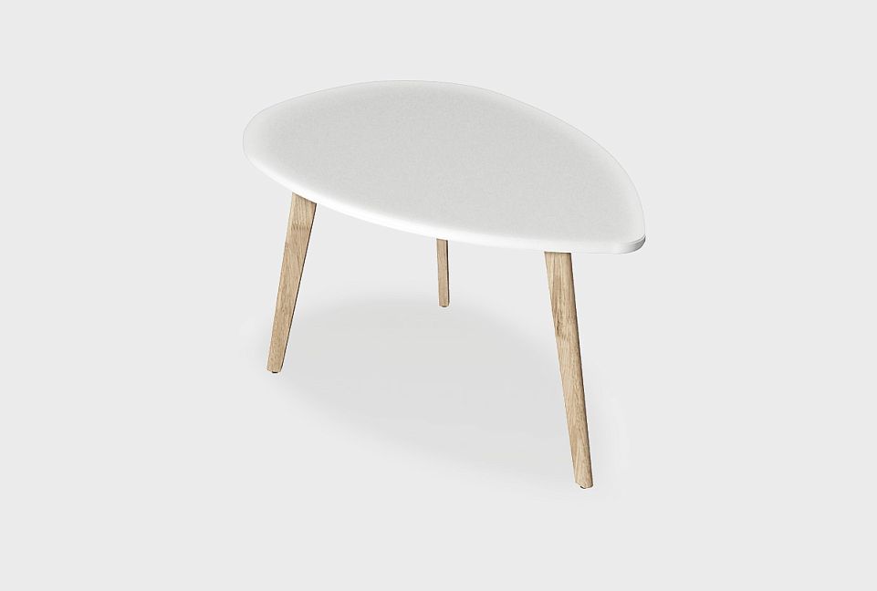 Стол журнальный "Уоллстрит" капля 266; н-бейц-масло, стл-белый