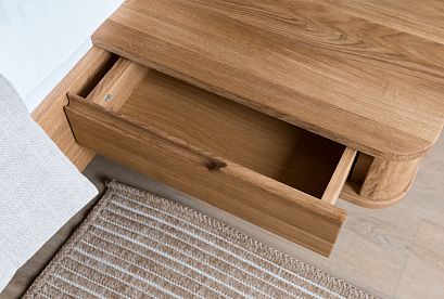 Кровать "Монблан" (с прикроватными тумбами); без основания, без матраса; (1600x2000); бейц-масло; Enjoy 1 Beige