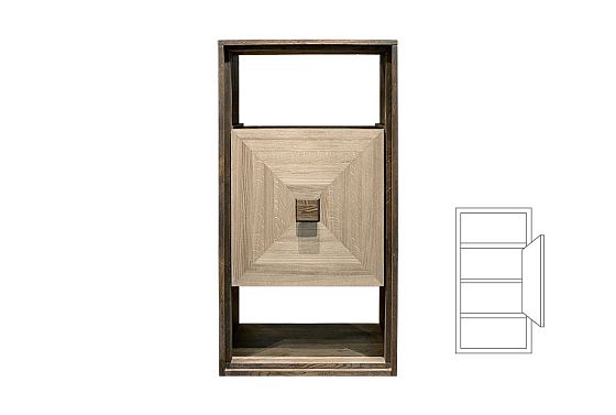 Модуль настенный "Cube Design" 2 (с нишей) массив и шпон дуба 2