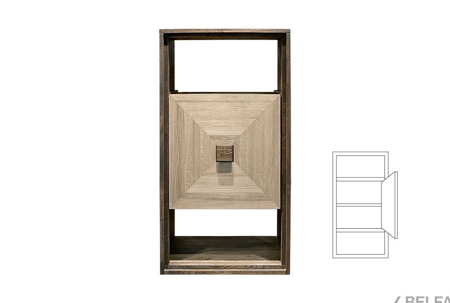 Модуль настенный "Cube Design" 2 (с нишей) массив и шпон дуба 1