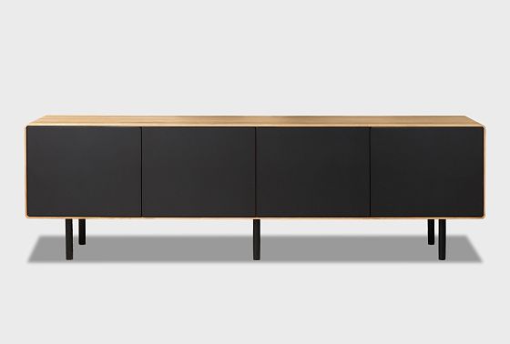 Тумба под ТВ высокая "Норман" 4 массив дуба, МДФ, металл 6