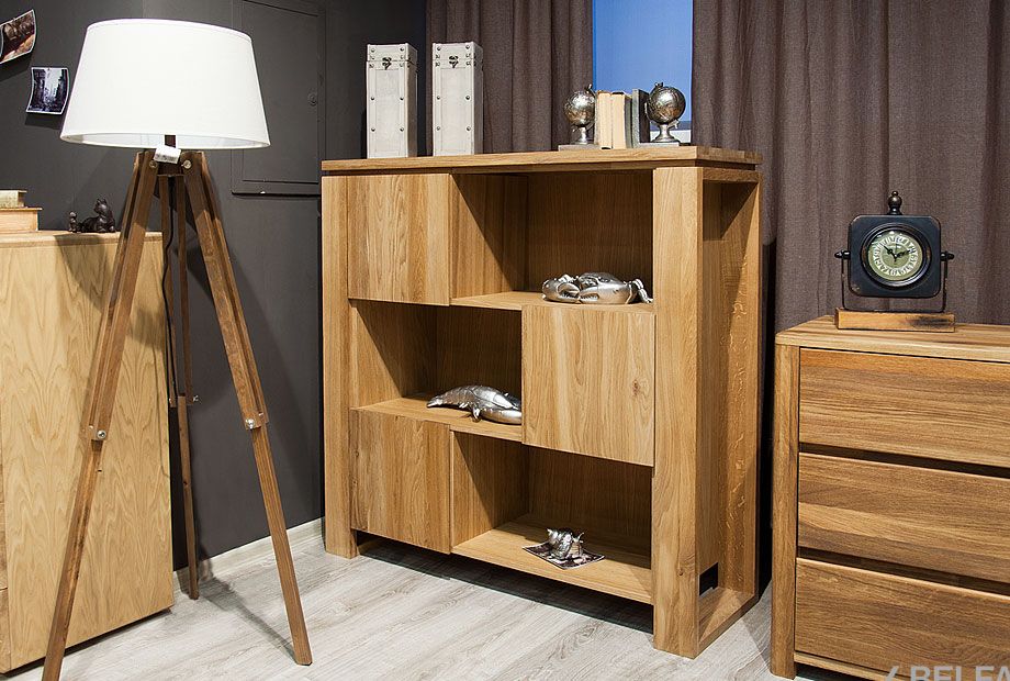 Стеллаж "Берген" В-123 массив и шпон дуба 2