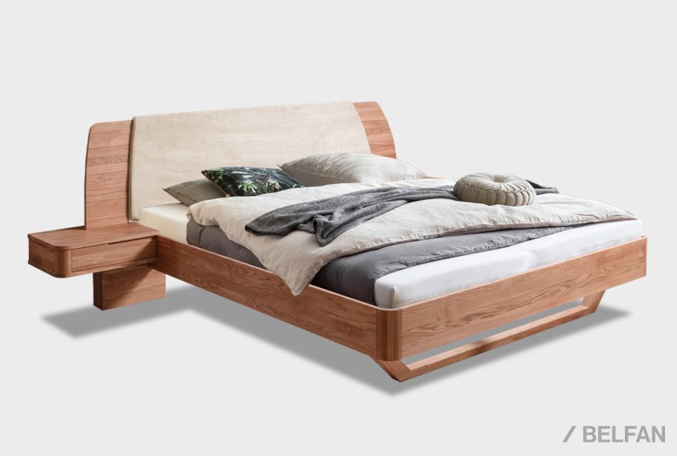 Кровать "Монблан" (с прикроватными тумбами) массив дуба 1