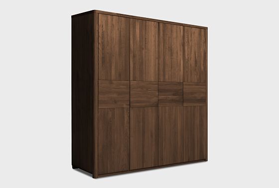 Шкаф для одежды 4-х дверный "Норд" (с ящиками) массив дуба 5