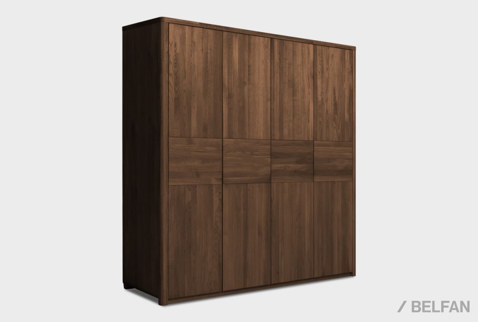 Шкаф для одежды 4-х дверный "Норд" (с ящиками) массив дуба 3