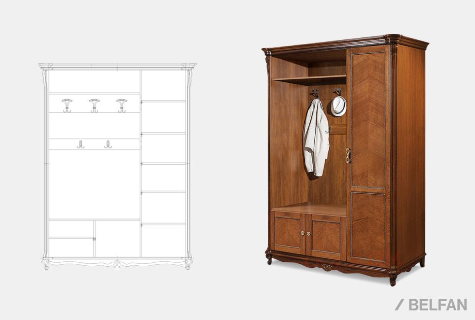 Шкаф комбинированный "Алези 1" (левый) массив и шпон дуба 2