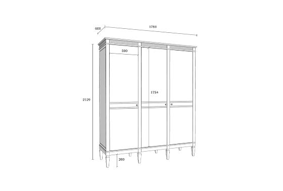 Шкаф для одежды 3-х дверный "Ольса" 03 массив сосны 9