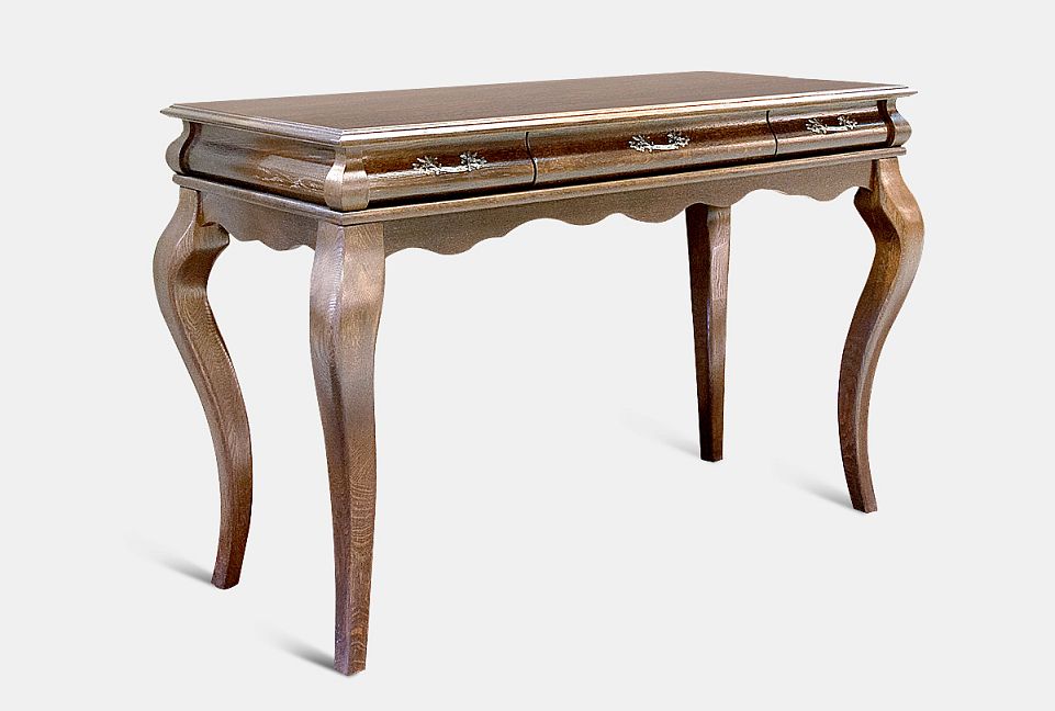 Стол туалетный (без надставки) "Тэфи"; амбэр с белой патиной