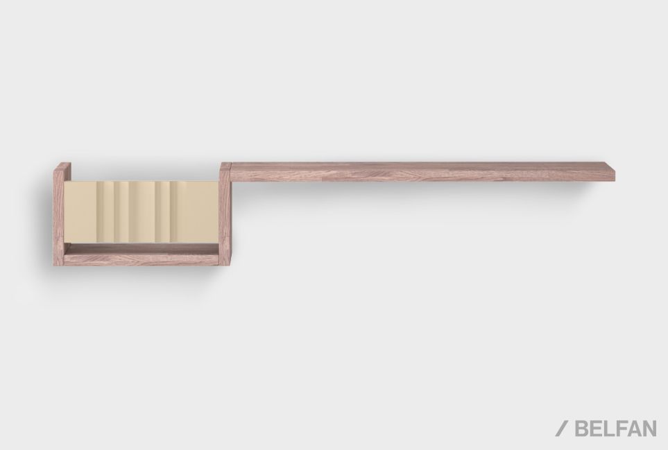Полка с нишей "Меридиан" (левая) массив дуба, МДФ 1