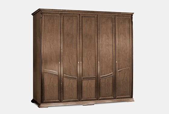 Шкаф для одежды 5-ти дв. "Лика" (без зеркала) массив и шпон дуба 3