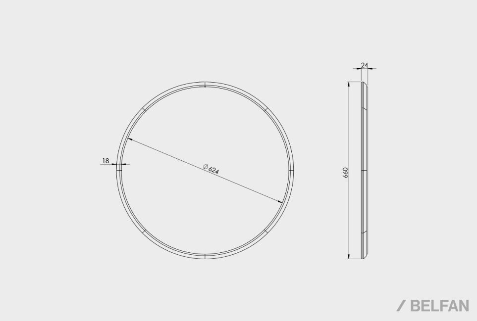 Зеркало настенное "Уоллстрит" (круглое) массив дуба 2