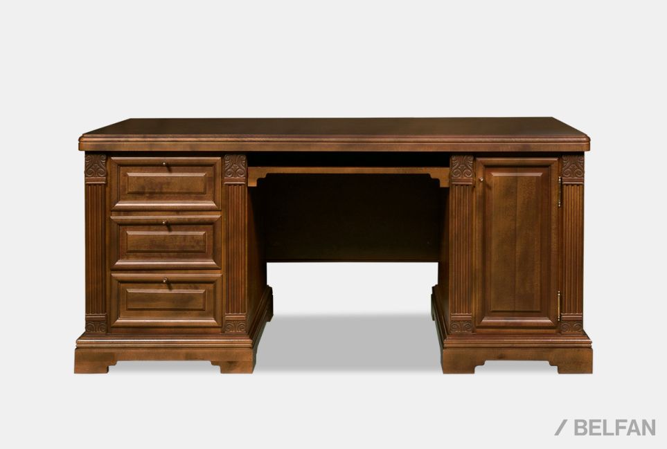 Стол компьютерный "Престиж" массив и шпон берёзы 1