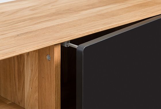 Тумба "Норман" 2 с нишей (левая) массив дуба, МДФ, металл 4