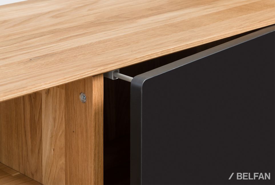 Тумба "Норман" 2 с нишей (левая) массив дуба, МДФ, металл 3