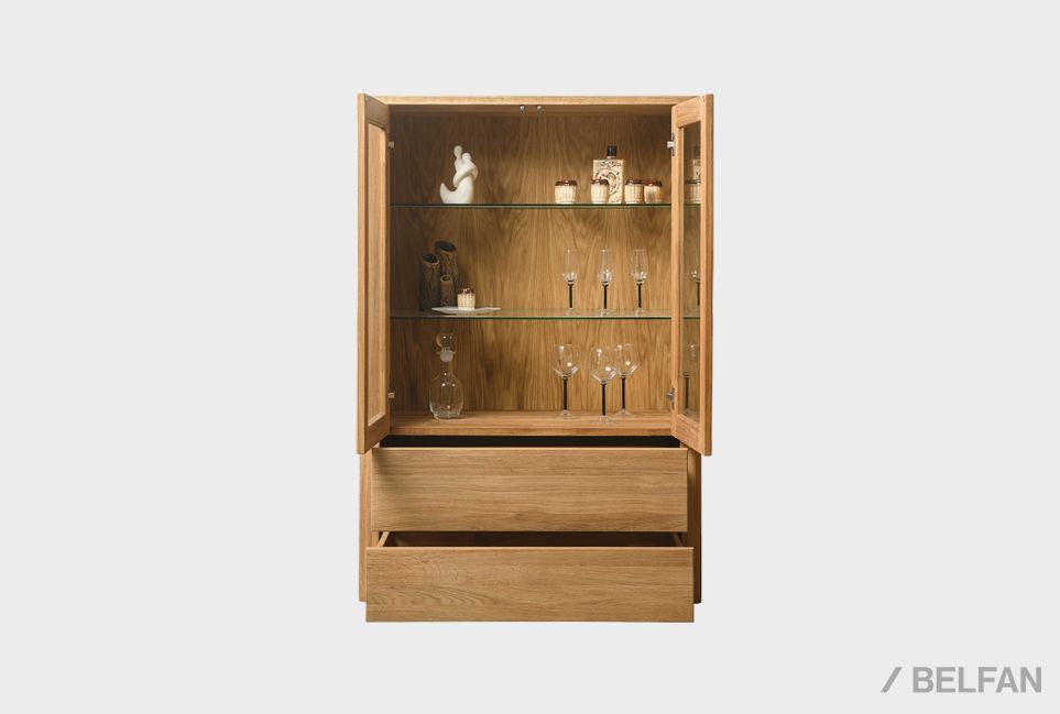 Тумба 2-х секционная "Норд" (высокая) массив дуба 5